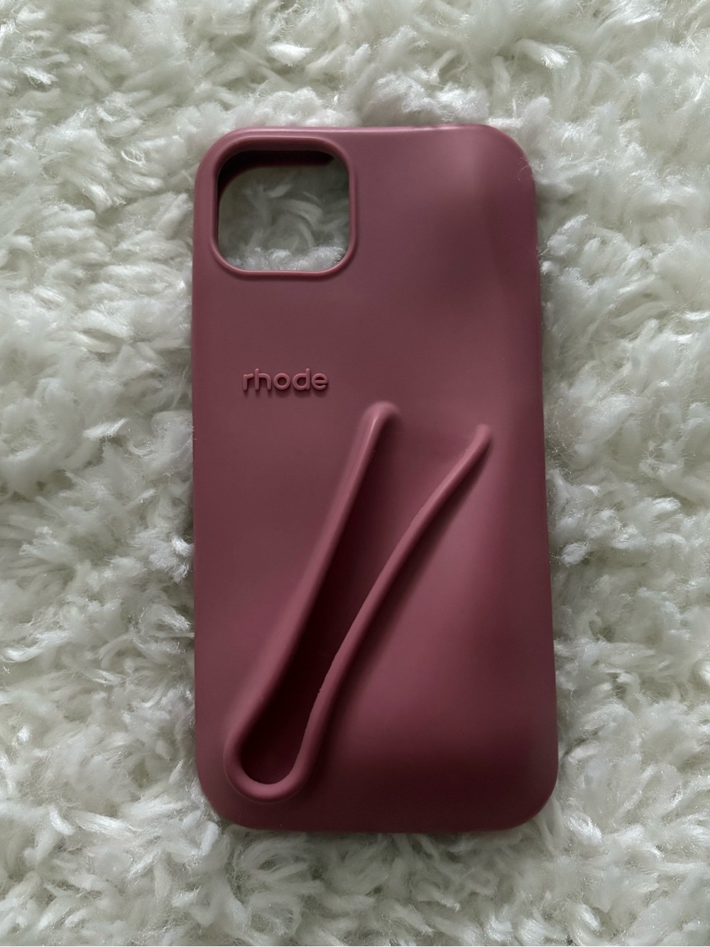 RHODE Mauve Silicone iPhone Case with Built-In Strap